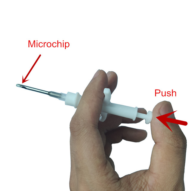 1,4 * 8 mm RFID-Implantat-Mikrochip mit Spritze